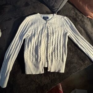 Girls Polo by Ralph Lauren White Cable Knit Cardigan